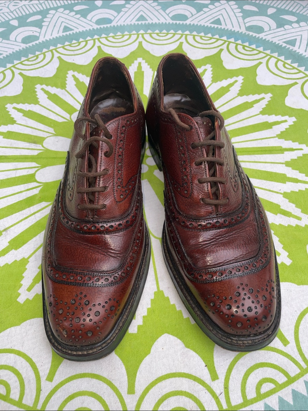 VINTAGE DACKS LEATHER WINGTIP LACE UP OXFORDS SHOES SZ 8-9